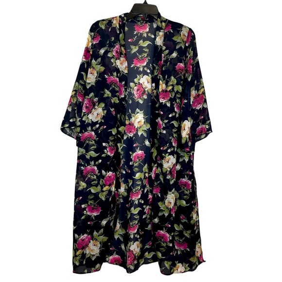 Other - Floral Swimsuit cover Up Kimono Cardigan